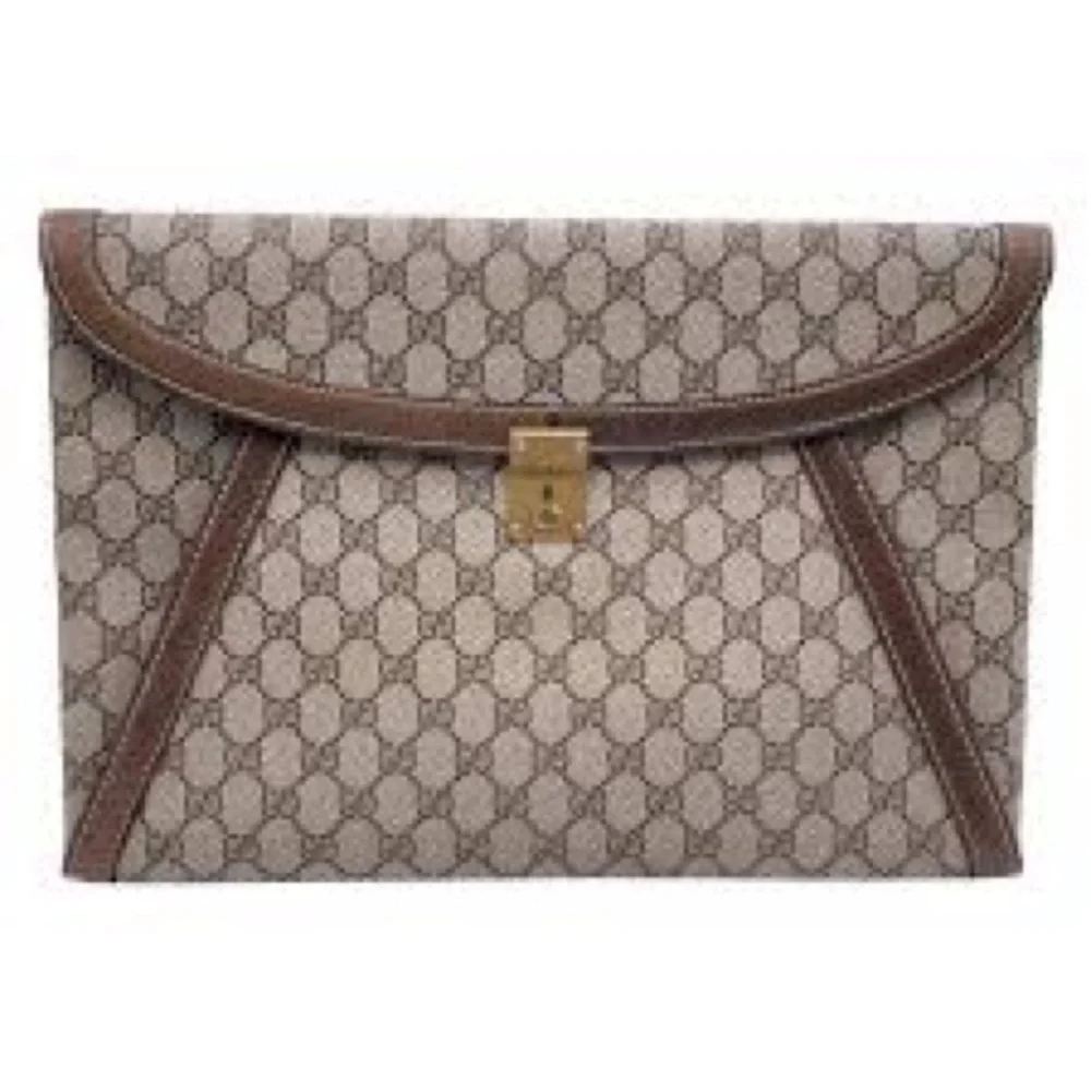 Gucci Beige and Brown Monogramclutch Bag - Picture 11 of 16